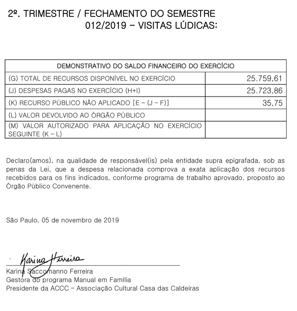 Prestação de Contas