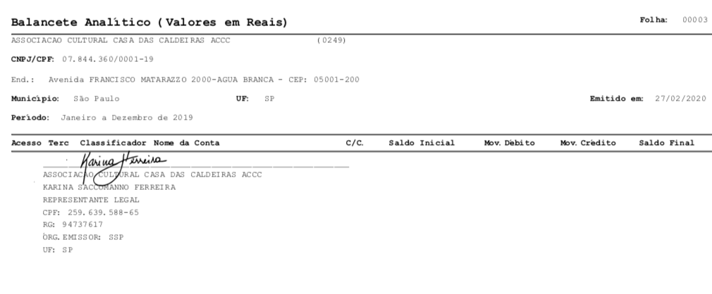 balanço ACCC 2018 - 2019